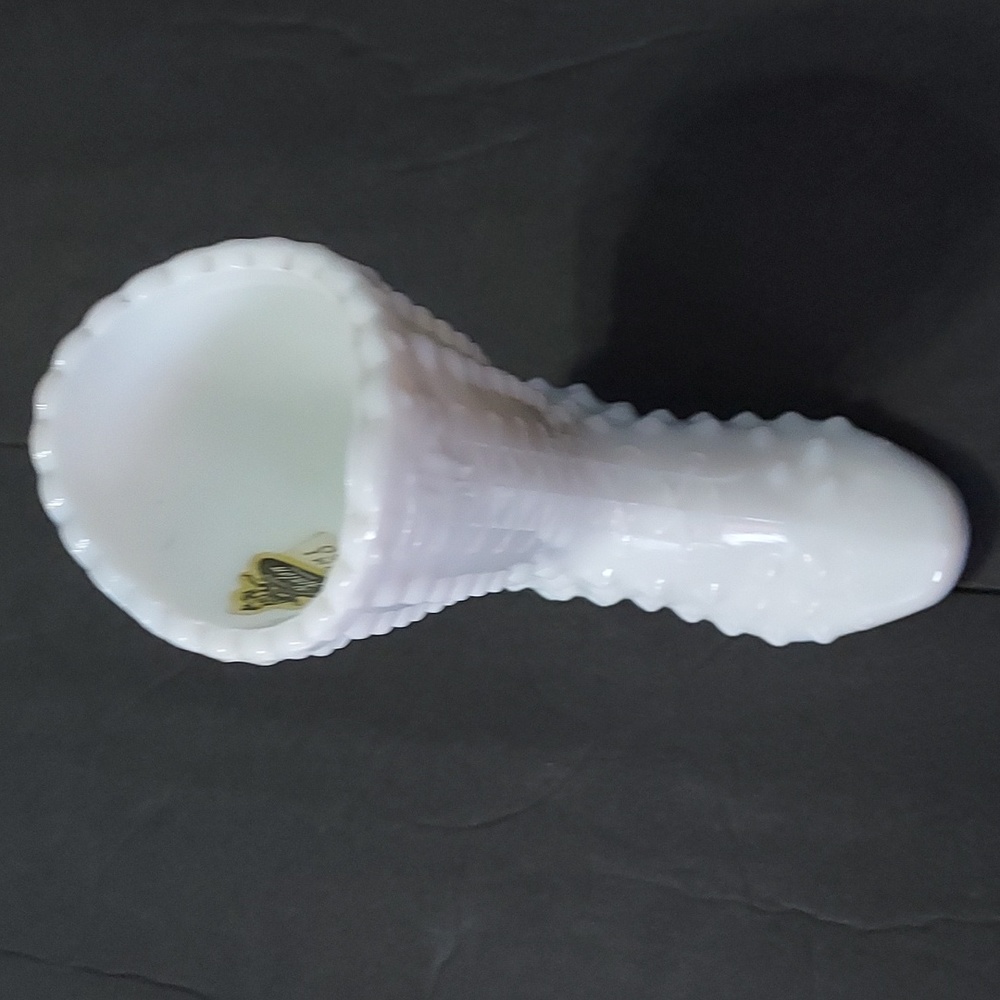 Vintage Fenton 8 Milk Glass Hobnail Boot w/Original Tag&price attached.